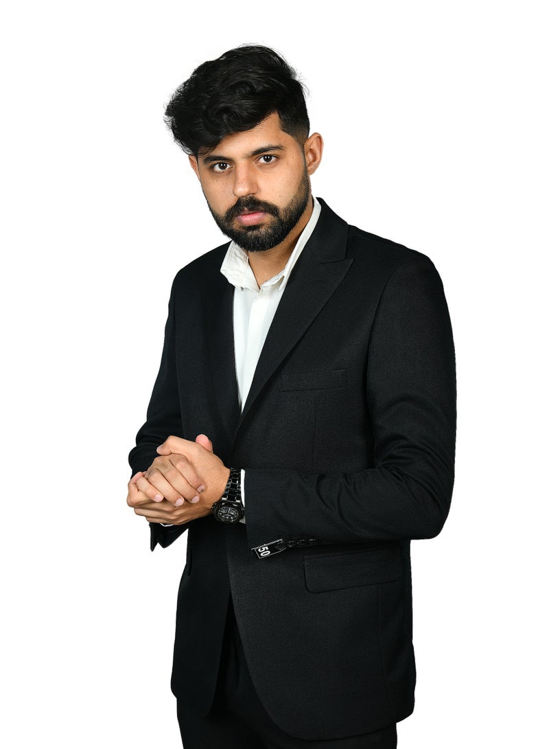 بليزر رجالى كتان لون اسود - Image 1